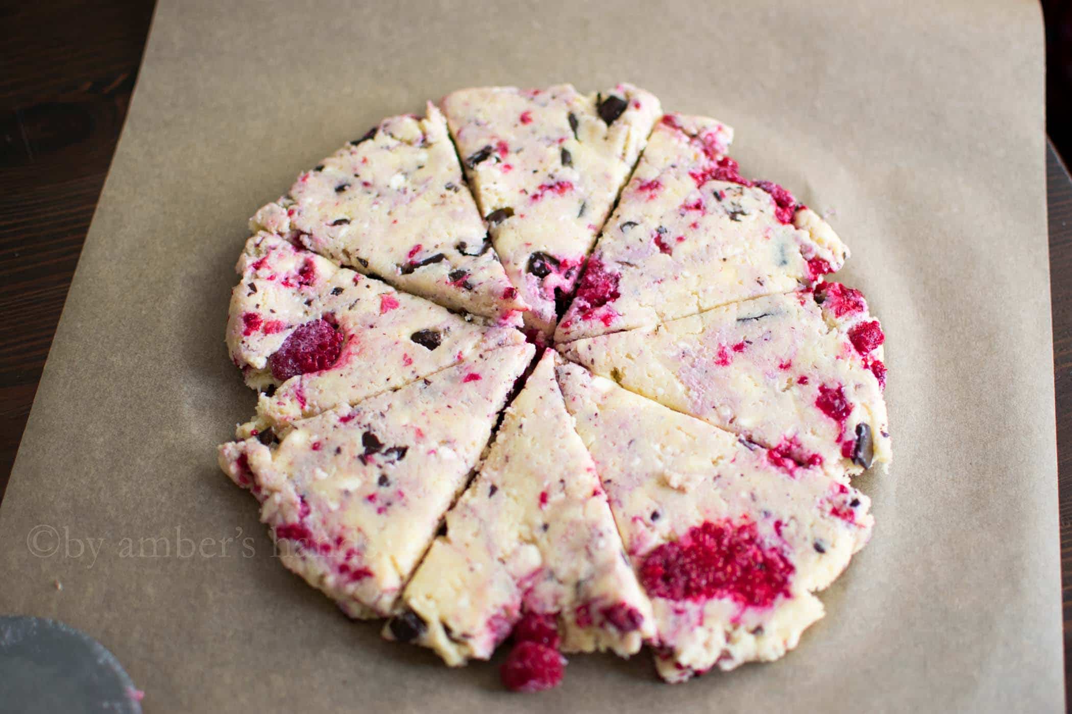 Low Carb Chocolate Raspberry Scones -keto cake walk-